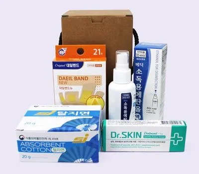 서초구판촉물 재주문률 1위 업체는 어디? 5 구급상자 대일밴드 탈지면 연고 4종세트