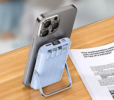 보조배터리 판촉물 브랜드별 특징 정리 4 맥세이프 거치형 보조배터리 10,000mAh 케이블 포