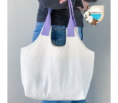에코백 판촉물 CI 적용 사례 모음 5 카모 비비드 하프 에코백