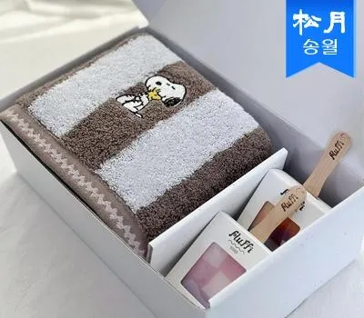 결혼식 판촉물 추천 많이 받는 업체 3 비누 수건 기프트세트B스누피 멜로우1비누스틱2 답