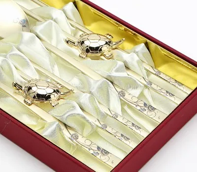 결혼식 판촉물 친환경 소재로 제작하기 2 아멜리아 블루 티타늄 거북부부수저세트