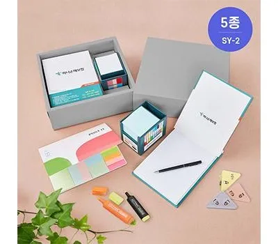 포스트잇 기념품 가격 협상 시 유리한 조건 만들기 3 SY-2 웰컴키트 사무문구세트 메모함 하드