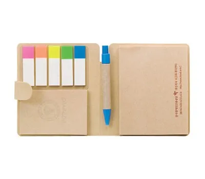 포스트잇 답례품 국내 vs 해외 제작 업체 선택 기준 4 크라프트 미니수첩메모_5색플래그형